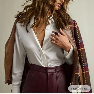 Ramy Brook Victoria Silk Button Down Blouse